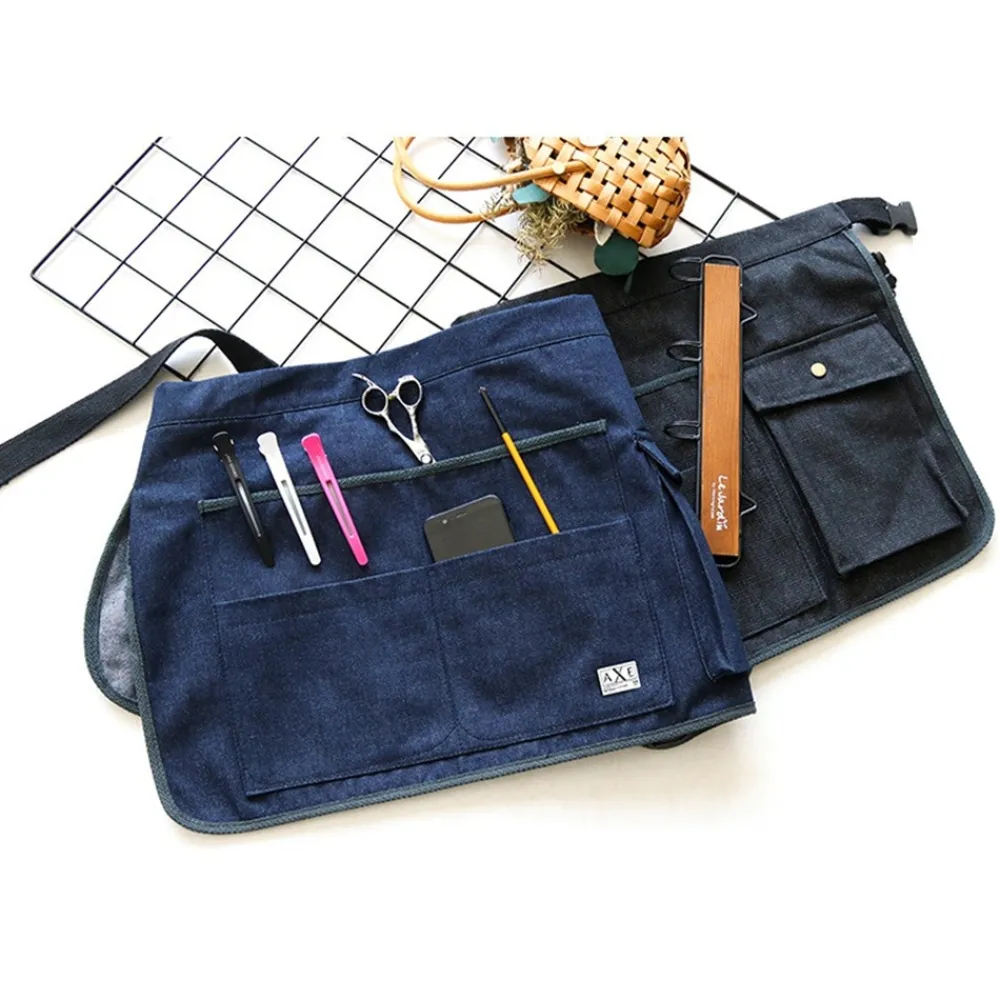 Downypaws Vêtement Pour Le Jardin | - Court pour jardinage ou bricolage, teinte bleu jean et liberty, poches, coutures renfo-blanc