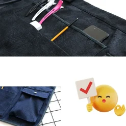 Downypaws Vêtement Pour Le Jardin | - Court pour jardinage ou bricolage, teinte bleu jean et liberty, poches, coutures renfo-blanc