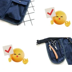 Downypaws Vêtement Pour Le Jardin | - Court pour jardinage ou bricolage, teinte bleu jean et liberty, poches, coutures renfo-blanc