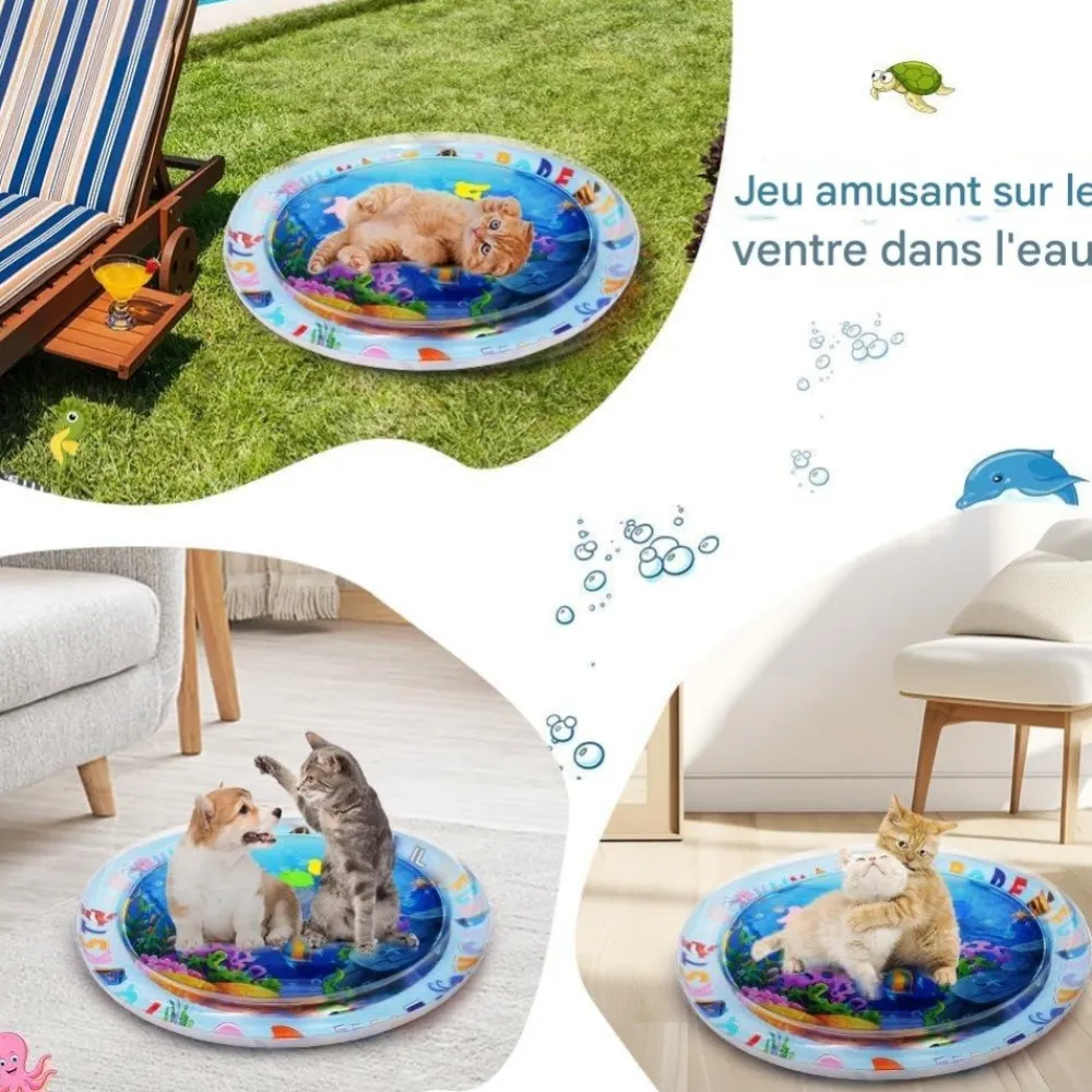 Downypaws - Coussin d'eau- lit pour chat jouets gonflables--diamètre 60cm Discount