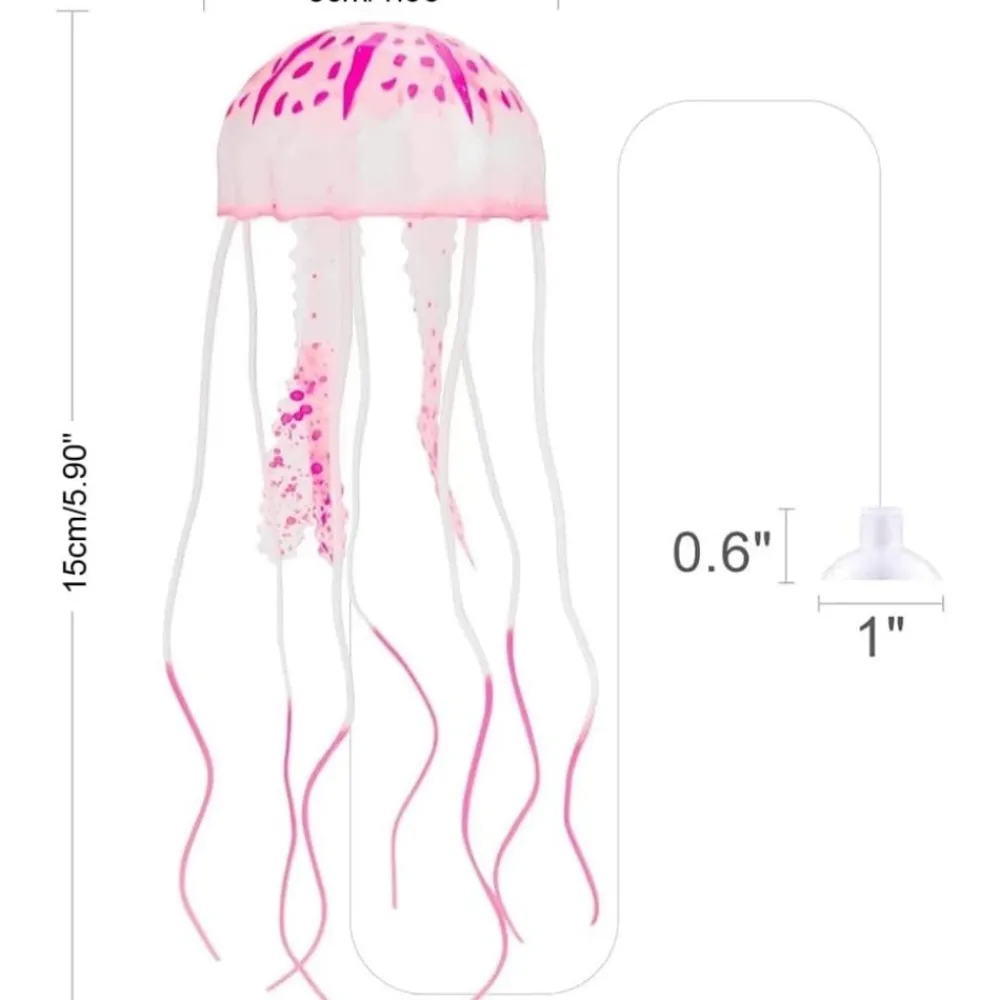 Downypaws Plantes Et Décoration | - Décoration d'aquarium-méduses décoratives pour aquarium-5 x 15 cm, rose et bleu
