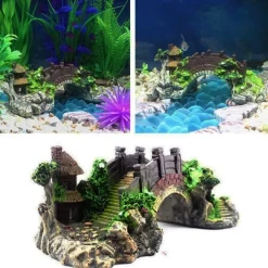 Downypaws Plantes Et Décoration | - Décoration d'aquarium-pont en résine pour aquarium-19*7*8.5cm