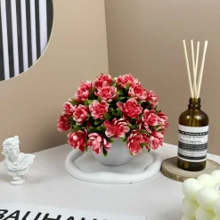 Downypaws Fleurs Et Plantes Artificielles | - Décoration florale artificielle ins fashion rouge