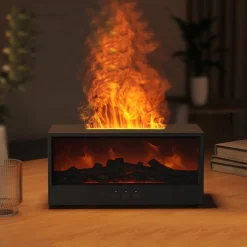 Downypaws - Diffuseur d'arômes - humidificateur de cheminée 3d (5w, 150ml) avec télécommande Clearance