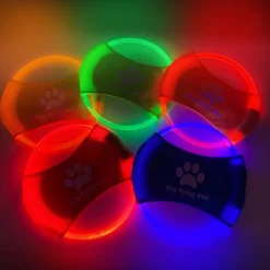 Downypaws - Discovolant lumineux rechargeable avec led pour chien feu jaune Discount