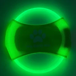 Downypaws Jouets | - Discovolant lumineux rechargeable avec led pour chien feu vert