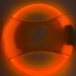 Downypaws Jouets | - Discovolant lumineux rechargeable avec led pour chien feu orange