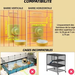 Downypaws Cages Et Accessoires | - Distributeur eau - 600ml suspendue abreuvoir automatique anti - goutte