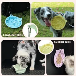 Downypaws - 2en1 bol anti - glouton pour chien - 650ml - bol de voyage à alimentation lente pour une alimentation saine - pliable Best