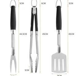 Downypaws Barbecues Et Planchas | - Ensemble de barbecue d'extérieur en acier inoxydable 3 pièces