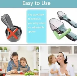 Downypaws Cuisine Et Arts De La Table | - Ensemble de 2 cuillères à mesurer réglables en plastique - nouvelle tendance gadgets de cuisine à succès de la boutique en ligne