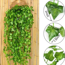 Downypaws - Feuille de lierre artificielle, 2 m, vert frais Discount