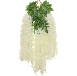 Downypaws - Fleurs de glycine artificielles, 12 tiges blanches New