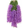 Downypaws Plantes Artificielles | - Fleurs de glycine artificielles, 12 tiges, violet clair