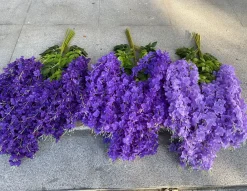 Downypaws Plantes Artificielles | - Fleurs de glycine artificielles, 12 tiges, violet clair