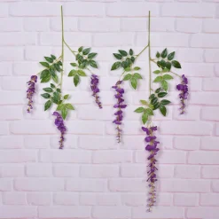 Downypaws Plantes Artificielles | - Fleurs de glycine artificielles, 12 tiges, violet clair