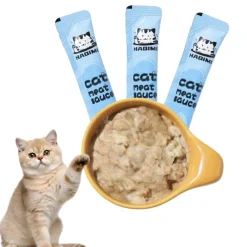 Downypaws - Friandises pour chats, saveur de saumon 20 paquets*14g, riches en oméga 3 et 6, avec taurine et vitamine e Hot