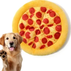Downypaws Jouets | - Frisbee pour chien-matière pelucheuse jouets interactifs- en forme de pizza-23.5cm