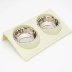 Downypaws - Gamelle double incliné pour animaux 37.5*25*7.5cm-vert clair gamelle pour chat Outlet