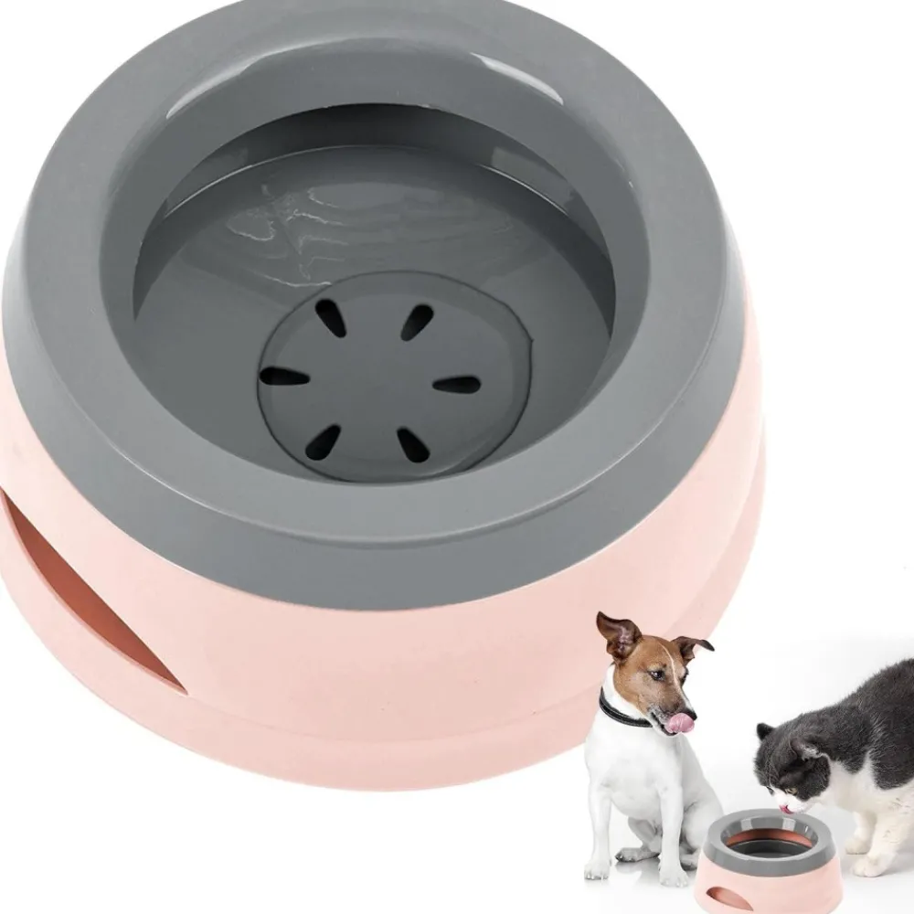 Downypaws - Gamelle pour chien-gamelle d'eau anti-débordement-en voiture-rose-15.3x18.9x8cm Best
