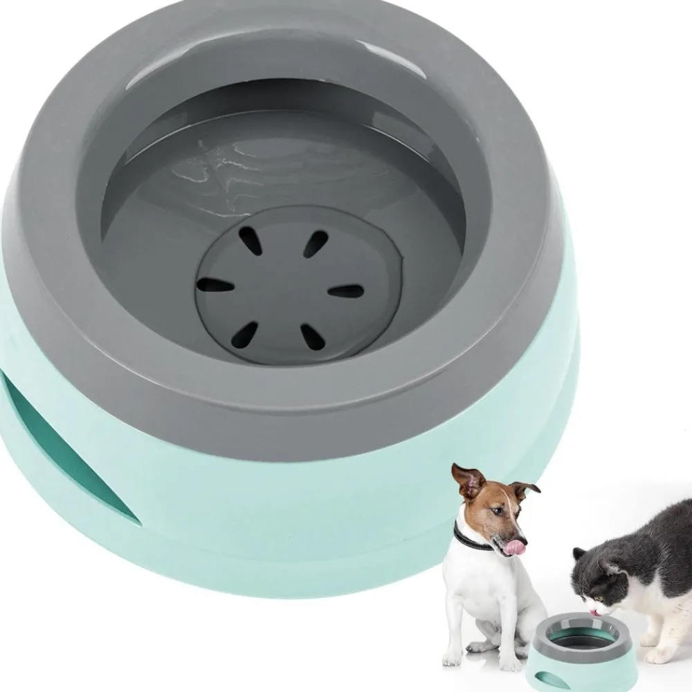 Downypaws Gamelles Et Autres Accessoires | - Gamelle pour chien-gamelle d'eau anti-débordement-en voiture-bleu-15.3x18.9x8cm