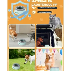 Downypaws Gamelles Et Autres Accessoires | - Gamelle pour chien-gamelle d'eau anti-débordement-en voiture-bleu-15.3x18.9x8cm