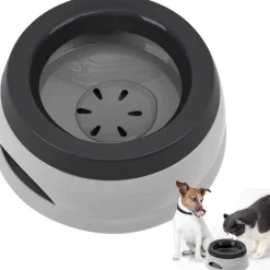 Downypaws Gamelles Et Autres Accessoires | - Gamelle pour chien-gamelle d'eau anti-débordement-en voiture-gris-15.3x18.9x8cm