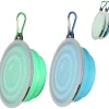 Downypaws Gamelles Et Autres Accessoires | - Gamelles pliables pour chiens et chats-bleu clair + vert clair - bol 350ml + boucle + couvercle