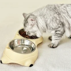 Downypaws - Gamelle surélevée double bol pour chat Sale