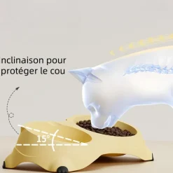 Downypaws - Gamelle surélevée double bol pour chat Sale
