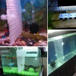 Downypaws - 10 grilles de filtre de fond d'aquarium, épissure de clip noir et blanc Best