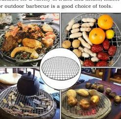 Downypaws Barbecues Et Planchas | - Gril rond en acier inoxydable de 35 cm sans pieds