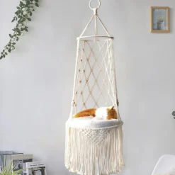 Downypaws Paniers, Transports Et Chatières | - Hamac pour chat - balançoire suspendue tissée à la main pour petits et grands chats d'intérieur