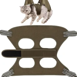 Downypaws - Hamac pour chat-toilettage pour animaux de compagnie-vert olive-empêcher l'évasion Sale
