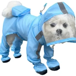 Downypaws Colliers, Laisses Et Vêtements | - Imperméable pour chien- avec sac de rangement-taille l : longueur du dos : 37 cm
