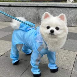 Downypaws Colliers, Laisses Et Vêtements | - Imperméable pour chien- avec sac de rangement-taille l : longueur du dos : 37 cm