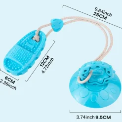 Downypaws - Jouet de chien grincement avec ventouse bleu-chaussons jouets à mâcher Online