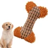 Downypaws Jouets | - Jouet en peluche pour chiens en forme d'os-jouet à mâcher marron