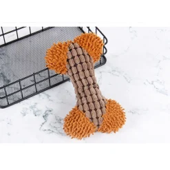 Downypaws Jouets | - Jouet en peluche pour chiens en forme d'os-jouet à mâcher marron