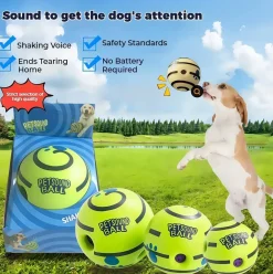 Downypaws - Jouet pour animaux de compagnie: balle roulante balle de dentition interactive et sonore automatique Online