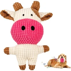 Downypaws - Jouets en peluche pour chiens-forme de vachejouets à mâcher - 22 x 15 cm New