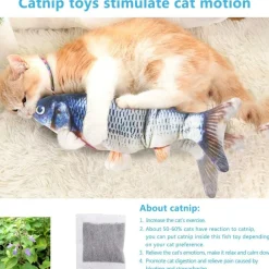 Downypaws - Jouets interactifs pour chats-jouet électrique en forme de poisson
