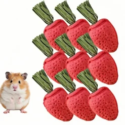 Downypaws Alimentation | - Jouets à mâcher - lot de 9 en forme de fraise