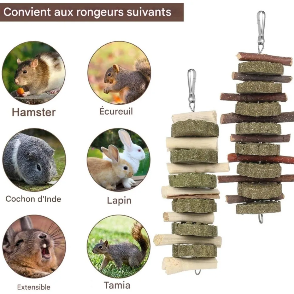 Downypaws - Jouets à mâcher - 2 pièces branches de pommier naturel Outlet