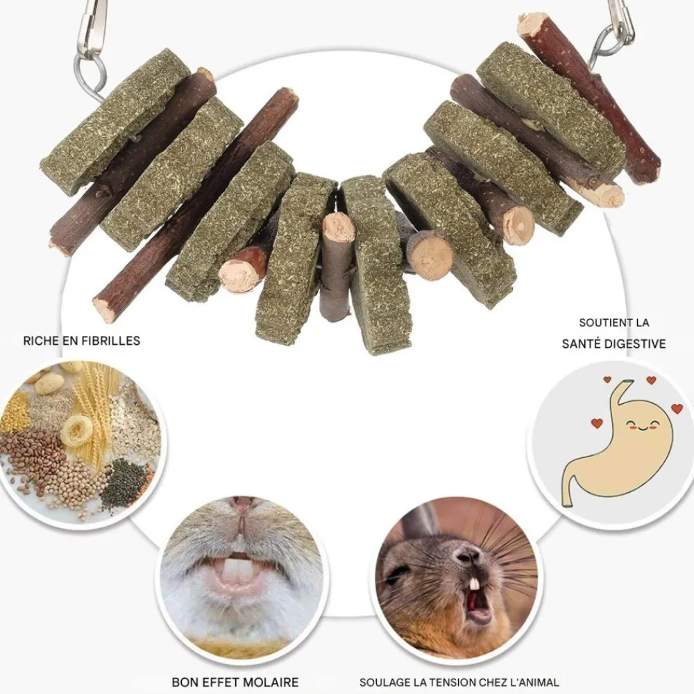 Downypaws - Jouets à mâcher - 2 pièces branches de pommier naturel Outlet