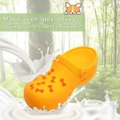 Downypaws - Jouets à mâcher pour chien- chaussons jouets interactifs pour nettoyer les dents-orange Outlet