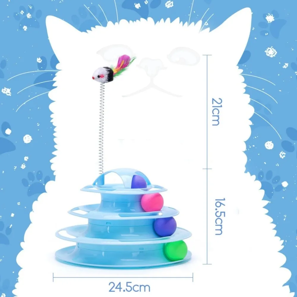 Downypaws - Jouets pour chats-jouets interactifs-avec balles colorées-boule et souris-bleu 3 couches Hot