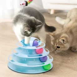 Downypaws - Jouets pour chats-jouets interactifs-avec balles colorées-boule et souris-bleu 3 couches Hot