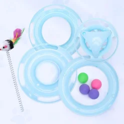 Downypaws - Jouets pour chats-jouets interactifs-avec balles colorées-boule et souris-bleu 3 couches Hot