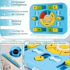 Downypaws - Jouets pour chiens mangeoire-jeu d'intelligence pour chien bleu-35*29*3.8cm Best